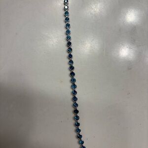 14k White Gold and Blue Zircon Bracelet